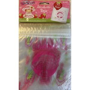 Vintage Strawberry Shortcake Snack Lunch Bags Zip Lock, 2006 American Greet, NEW